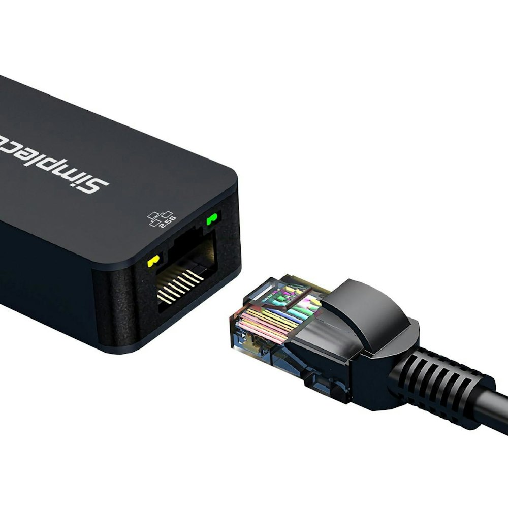 A large main feature product image of Simplecom NU405 SuperSpeed USB-C and USB-A to 2.5G Ethernet Network Adapter