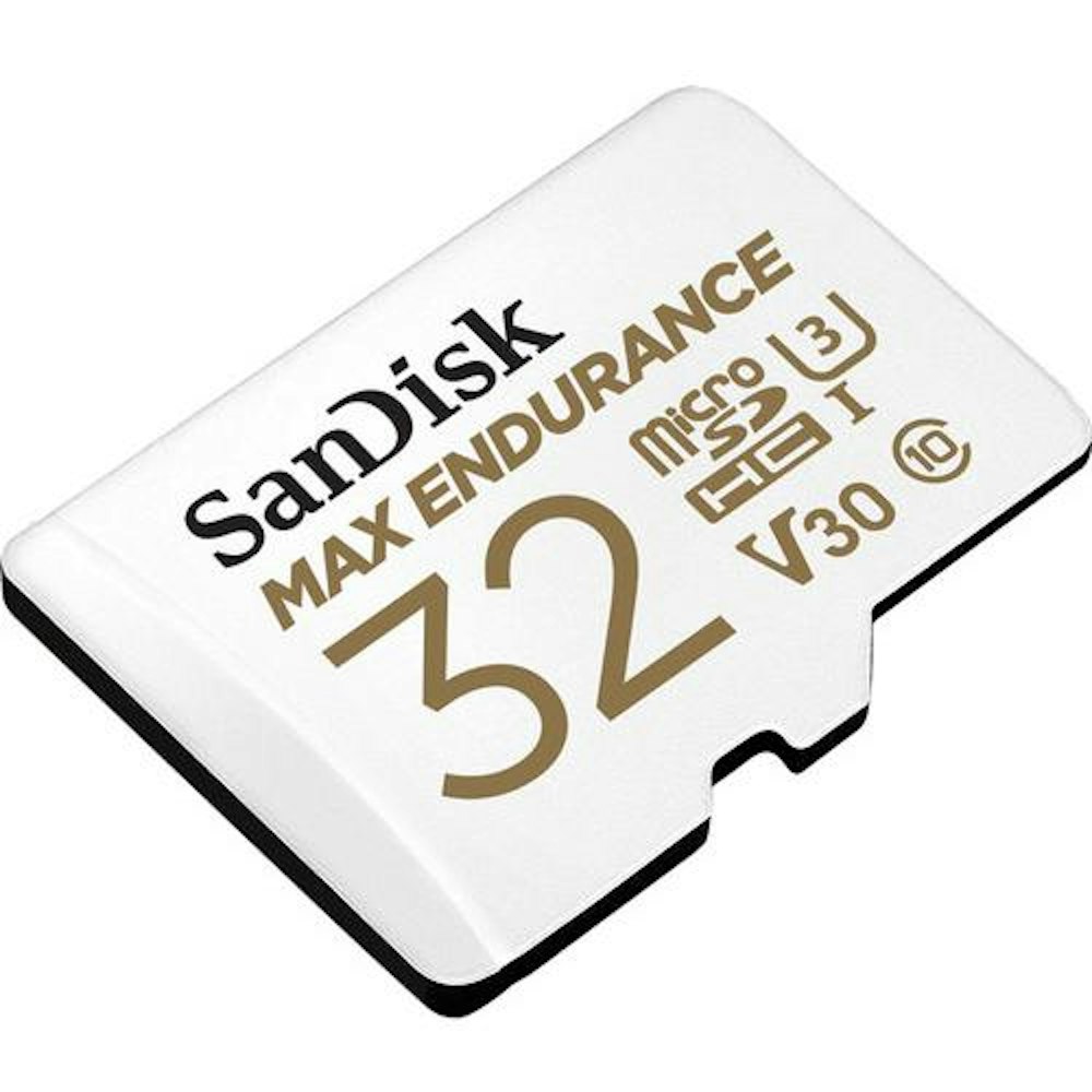 A large main feature product image of SanDisk MAX ENDURANCE UHS Class 3 microSD Card 32GB