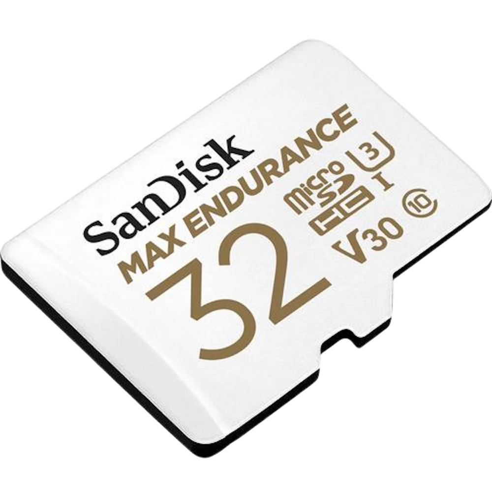 A large main feature product image of SanDisk MAX ENDURANCE microSDHC U3 V30 UHS-I microSD Card - 32GB
