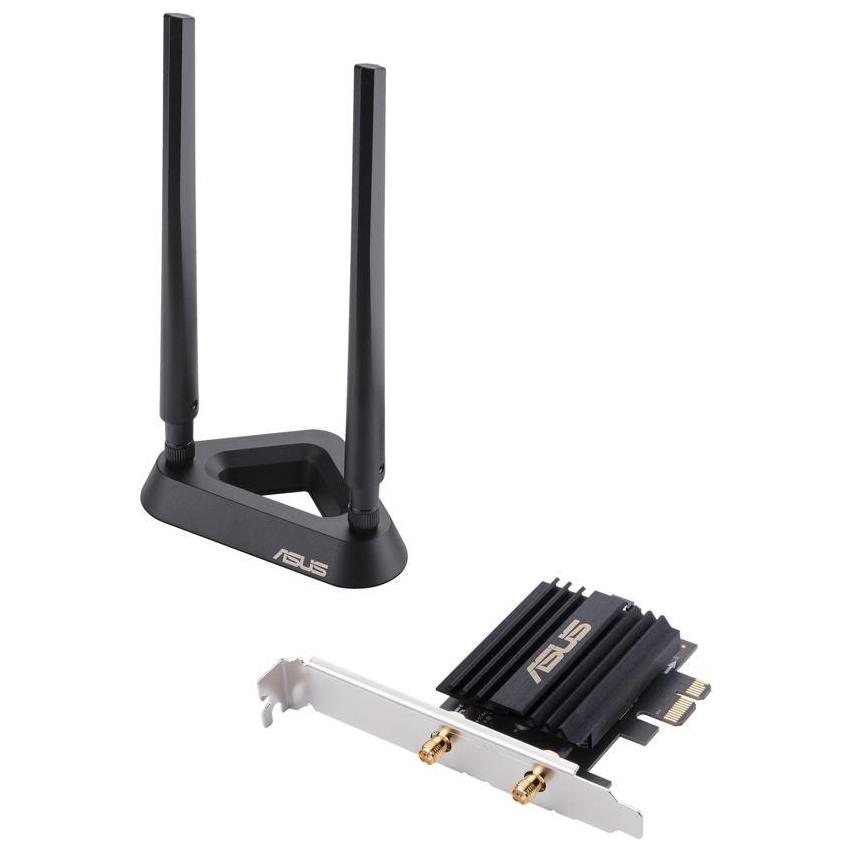 A large main feature product image of ASUS PCE-AX58BT 802.11ax Dual-Band Wireless-AX3000 PCIe Adapter with Bluetooth 5.2