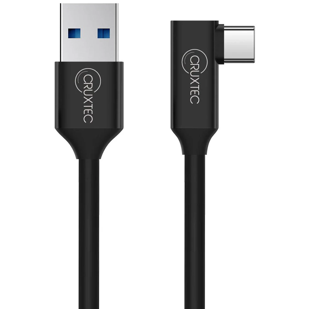 Cruxtec USB Type-A to USB Type-C 90 Degree Angle VR Cable - 3m