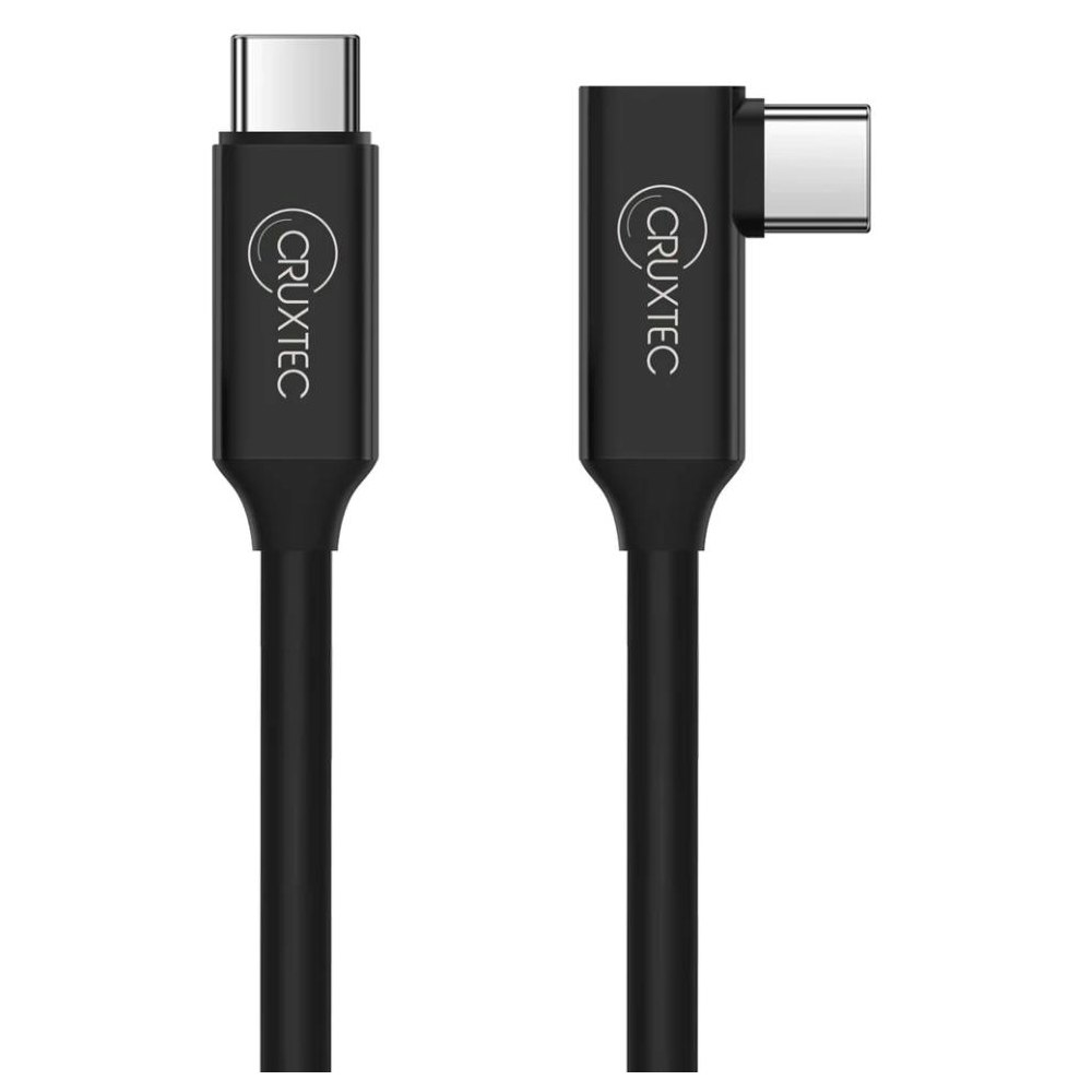 A large main feature product image of Cruxtec USB-C to USB-C 90 Degree Angle VR Cable - 3m