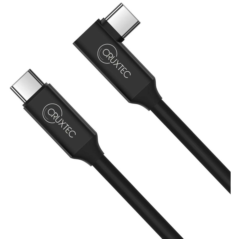 A large main feature product image of Cruxtec USB-C to USB-C 90 Degree Angle VR Cable - 3m