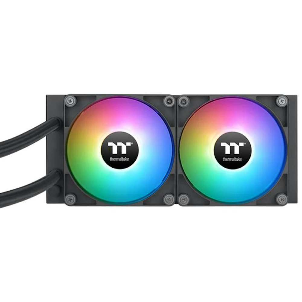 A large main feature product image of Thermaltake TH240 V2 Ultra ARGB - 240mm AIO Liquid CPU Cooler with LCD Display
