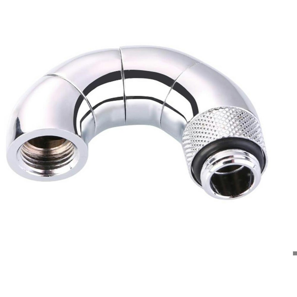A large main feature product image of Bykski G1/4 180 Degree Triple Rotary Extender - Polished Silver