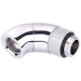 A product image of Bykski G1/4 90 Degree Dual Rotary Extender - Polished Silver