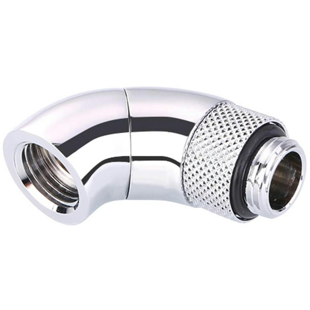 A large main feature product image of Bykski G1/4 90 Degree Dual Rotary Extender - Polished Silver