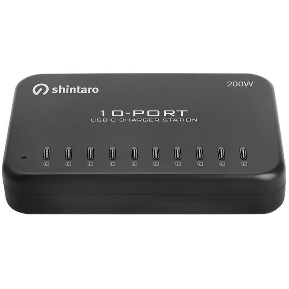 A large main feature product image of Shintaro Multi Device 200W 10-port USB-C Charger