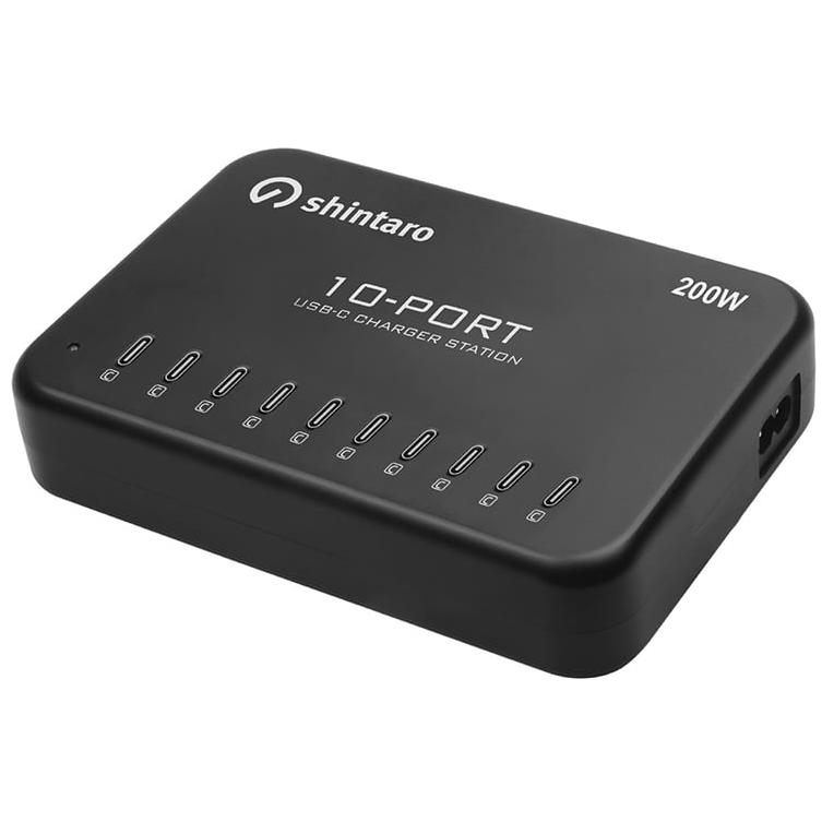 A large main feature product image of Shintaro Multi Device 200W 10-port USB Type-C Charger