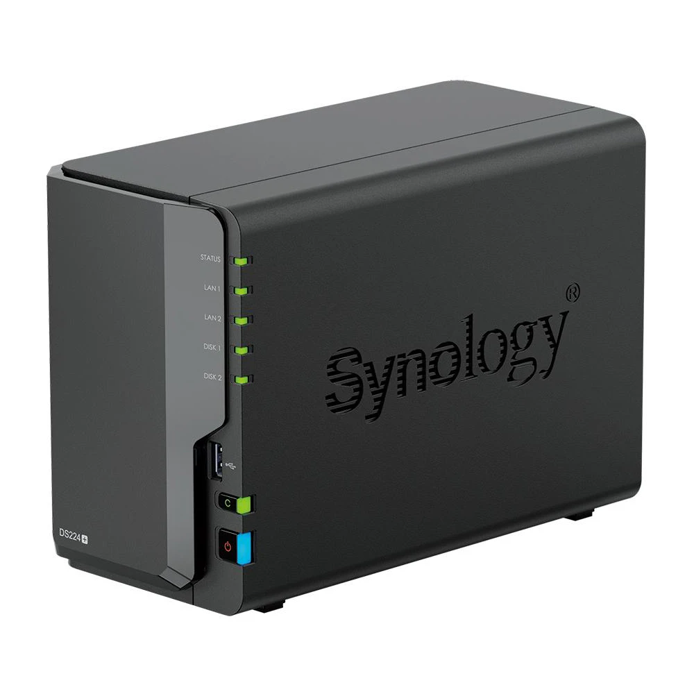 A large main feature product image of Synology DiskStation DS224+ 2-Bay NAS (2.0GHz Celeron 4-Core, 2GB RAM, 1GbE)