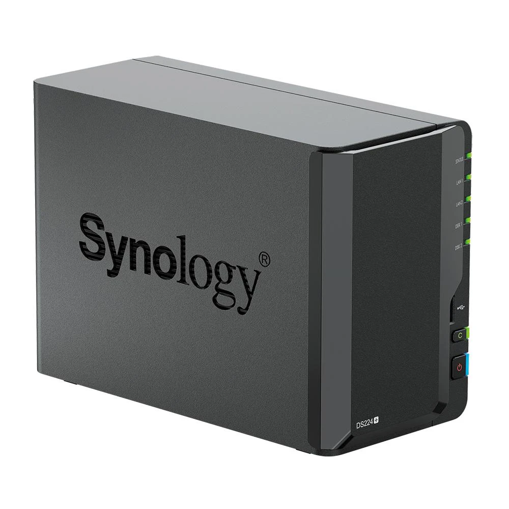 A large main feature product image of Synology DiskStation DS224+ 2-Bay NAS (2.0GHz Celeron 4-Core, 2GB RAM, 1GbE)