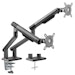 A product image of Brateck Dual Monitor Premium Slim Aluminum Spring-Assisted Monitor Arm Fits Most 17"-32" - Black