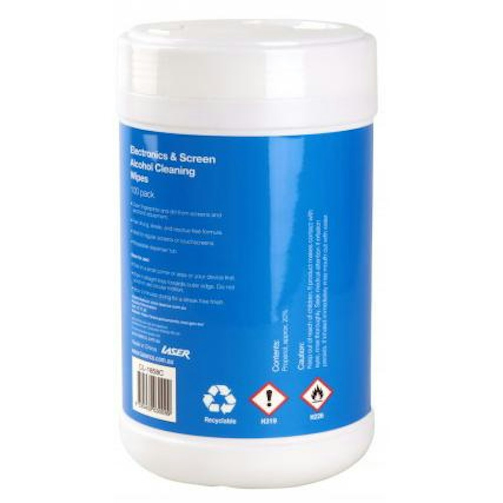 A large main feature product image of Laser Alcohol Cleaning Wipes 100 Pack