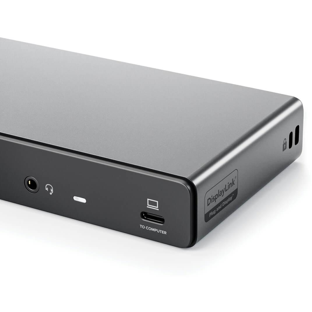 A large main feature product image of ALOGIC DV4 Universal Quad Display Docking Station