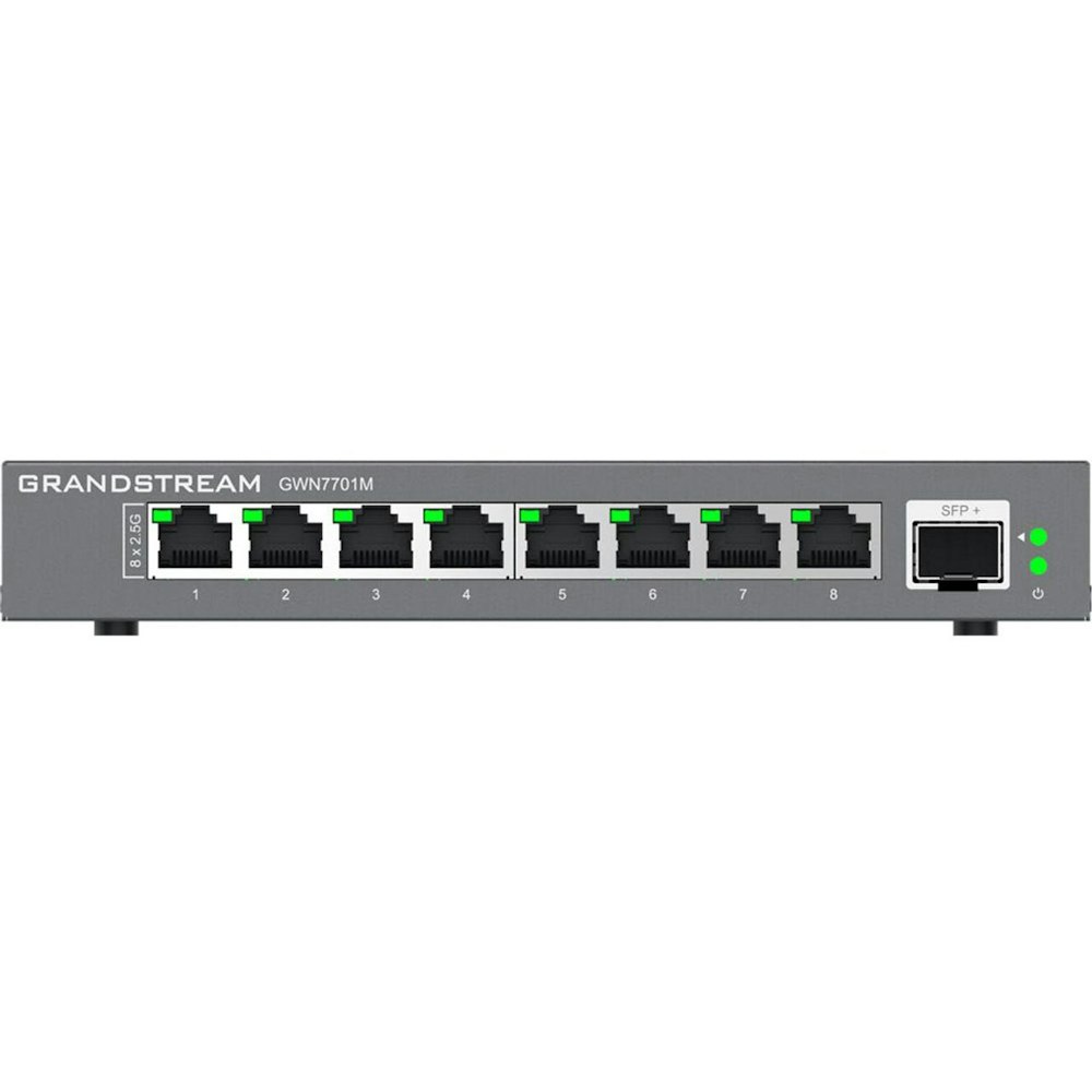 A large main feature product image of Grandstream 8 port Unmanaged 2.5 Multi-Gigabit Switch