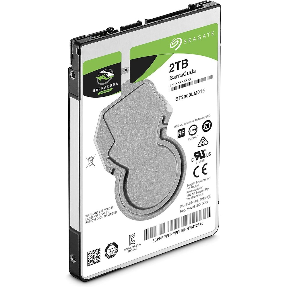 A large main feature product image of Seagate BarraCuda 2.5" Notebook HDD - 2TB 128MB