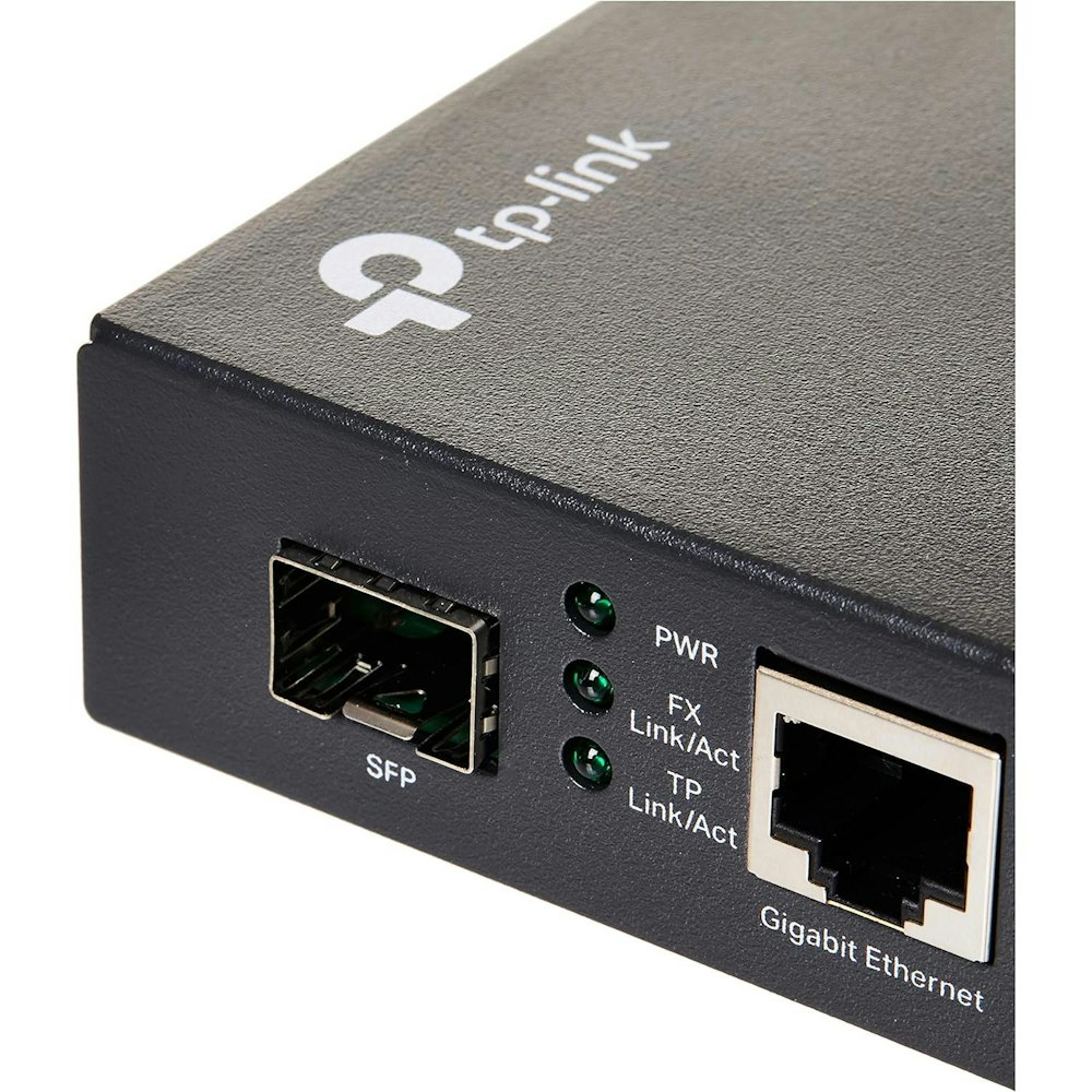 A large main feature product image of TP-Link MC220L - Gigabit SFP Media Converter