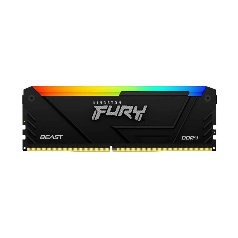 A large main feature product image of Kingston 32GB Kit (2X16GB) DDR4 Fury Beast RGB C16 3200Mhz - Black