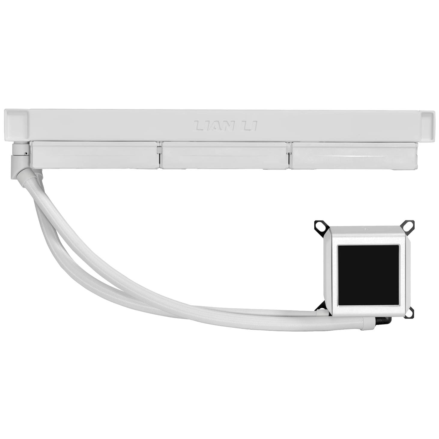 A large main feature product image of Lian Li Galahad II LCD 360mm ARGB AIO Liquid CPU Cooler (White)