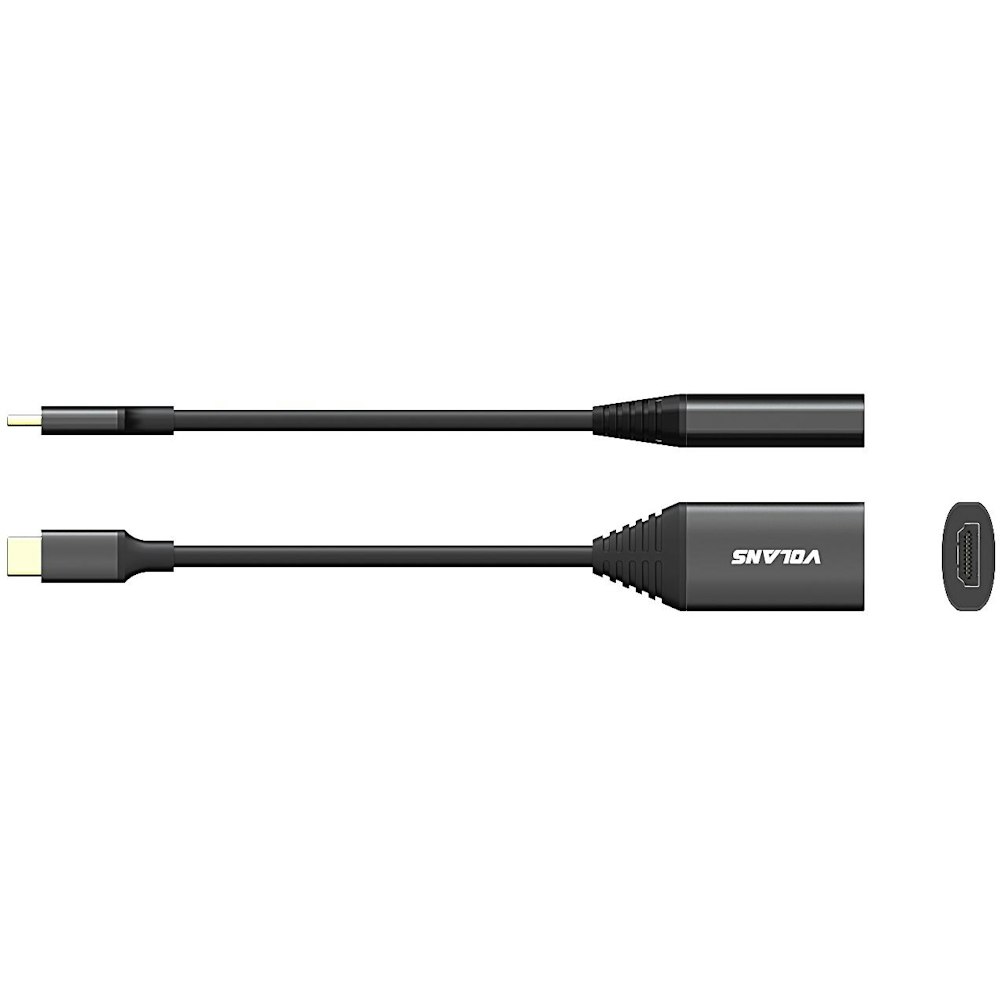 A large main feature product image of Volans Aluminium USB Type-C to HDMI Converter with 8K/60Hz & HDR10 Support