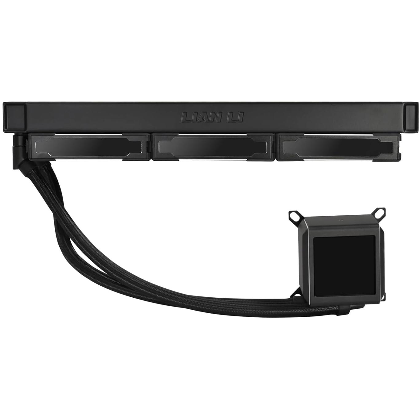 A large main feature product image of Lian Li Galahad II LCD SL Infinity - 360mm RGB AIO Liquid CPU Cooler (Black)