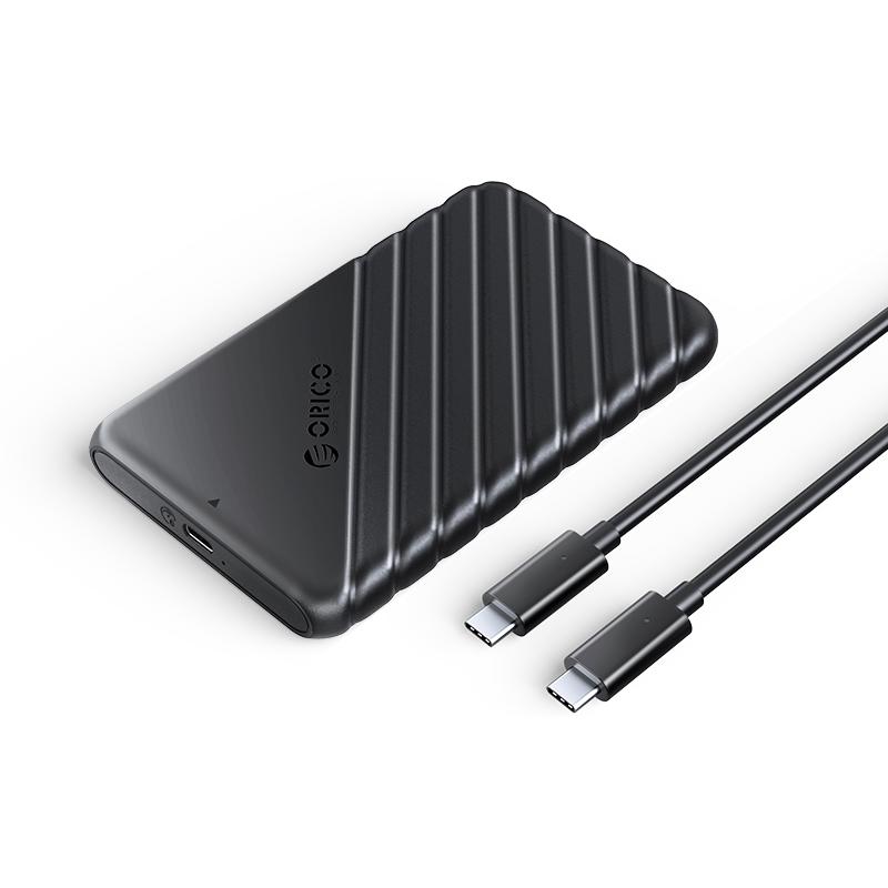 A large main feature product image of ORICO 2.5" SATA HDD/SSD Type-C Enclosure - Black
