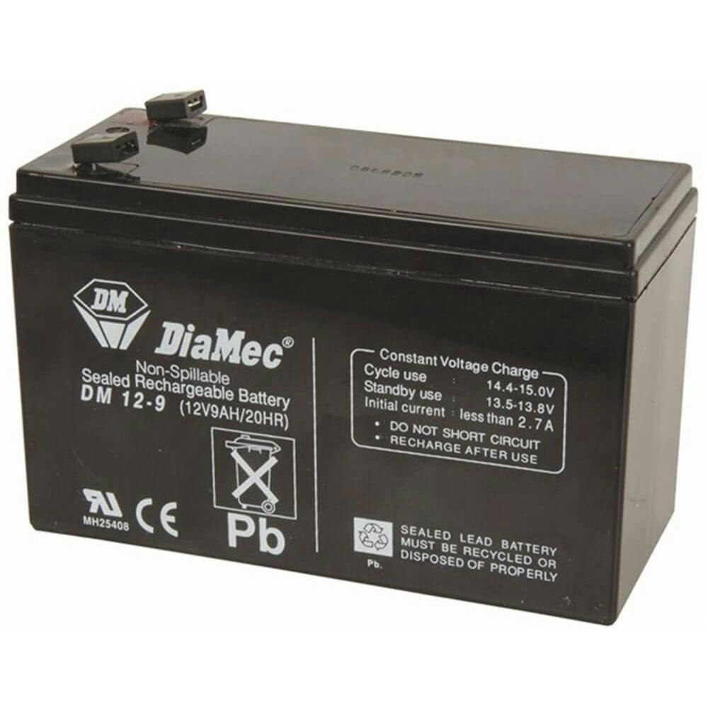 A large main feature product image of DiaMec 12V 9Ah SLA Battery