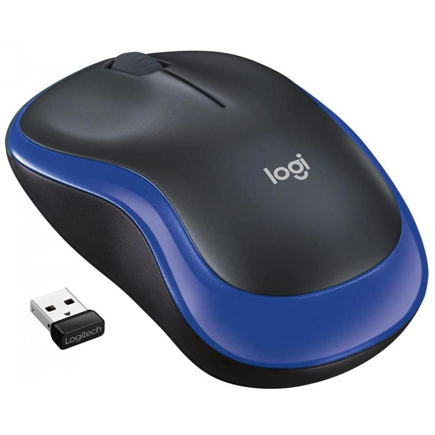 A large main feature product image of Logitech M185 Compact Wireless Mouse - Blue