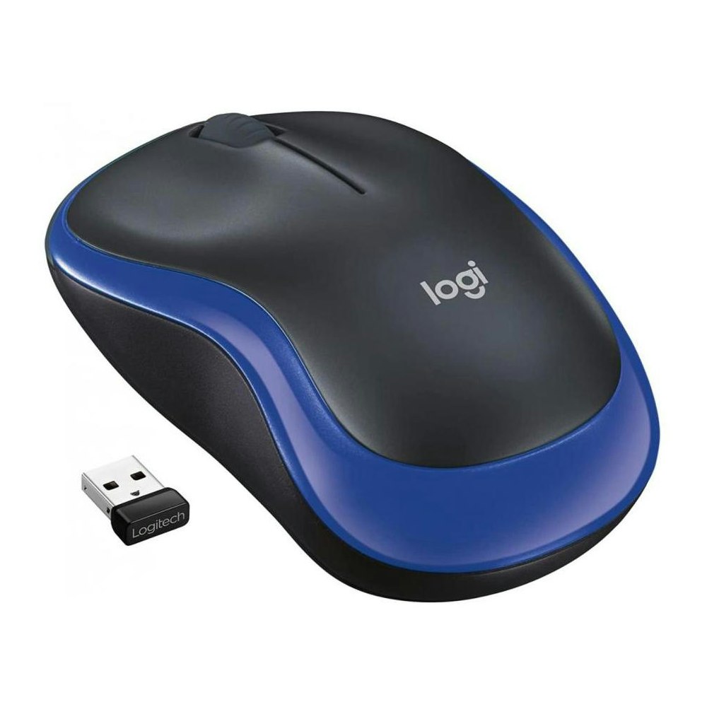 A large main feature product image of Logitech M185 Compact Wireless Mouse - Blue