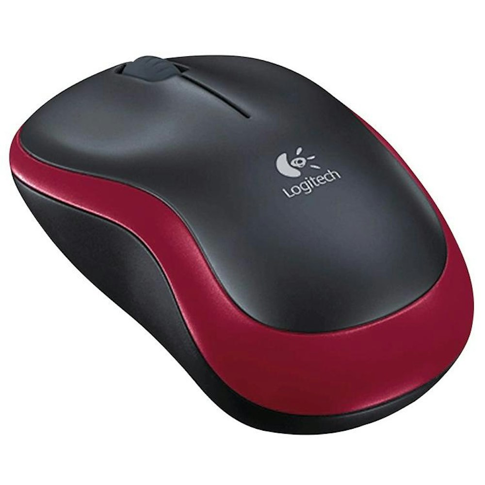A large main feature product image of Logitech M185 Compact Wireless Mouse - Red