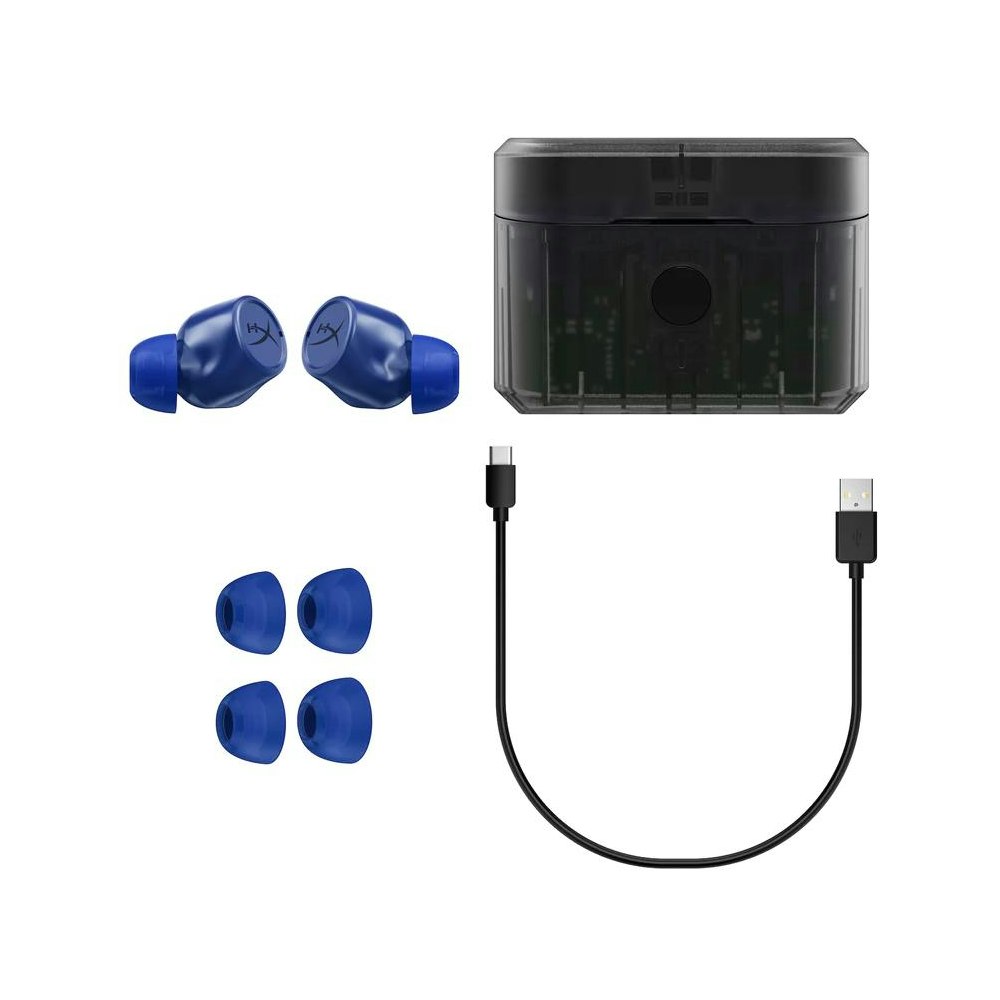 A large main feature product image of HyperX Cirro Buds Pro - True Wireless Earbuds (Blue)