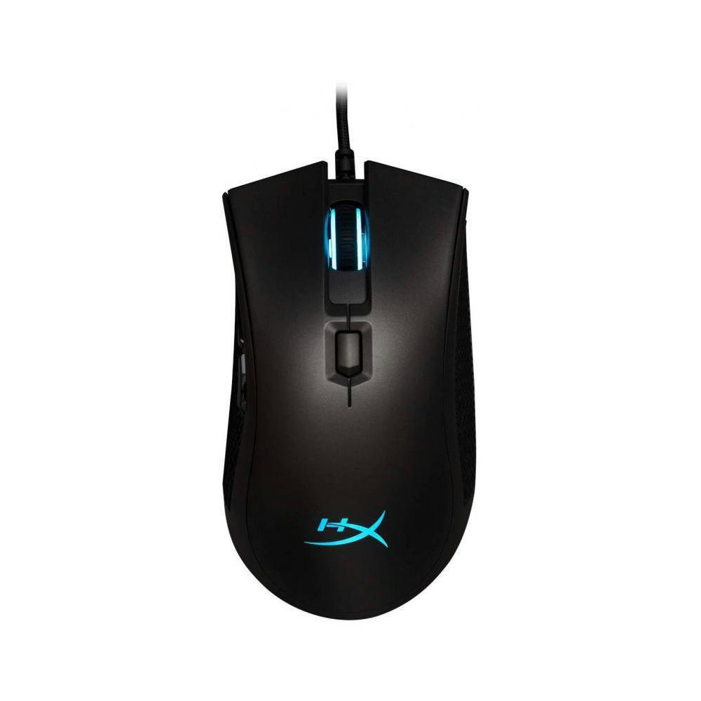 A large main feature product image of HyperX Pulsefire FPS Pro Grey Wired Gaming Mouse