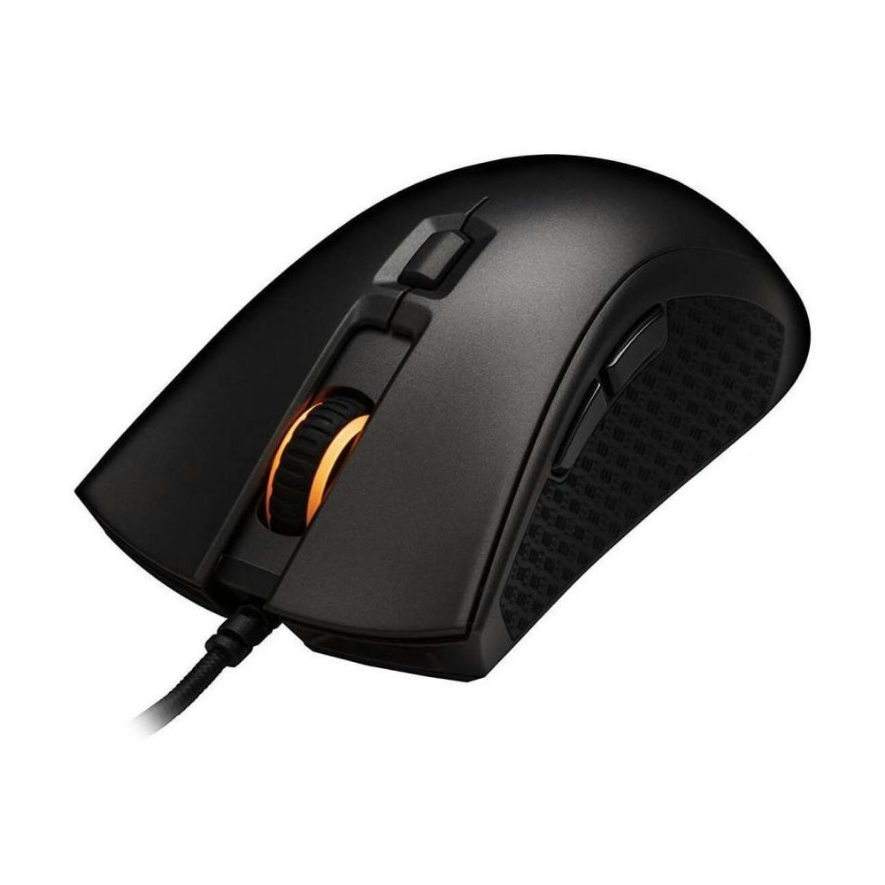 A large main feature product image of HyperX Pulsefire FPS Pro Grey Wired Gaming Mouse