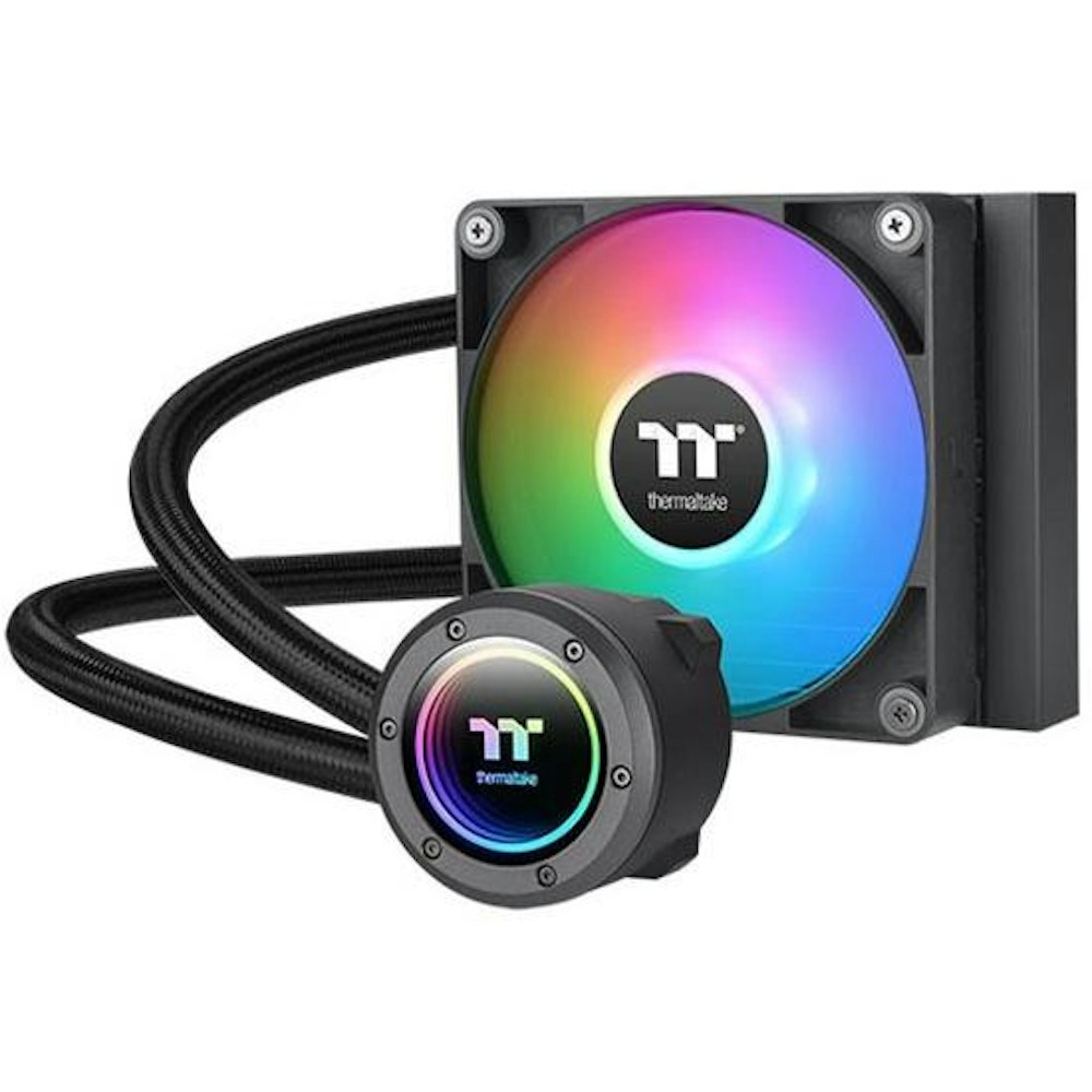 A large main feature product image of Thermaltake TH120 V2 ARGB - 120mm AIO Liquid CPU Cooler