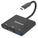 A product image of Simplecom DA310 USB 3.1 Type C to HDMI USB 3.0 Adapter with PD Charging