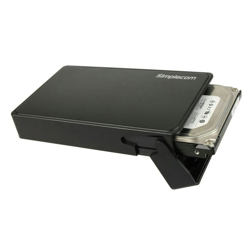 A large main feature product image of Simplecom SE325 3.5" SATA HDD to USB 3.0 Hard Drive Enclosure - Black