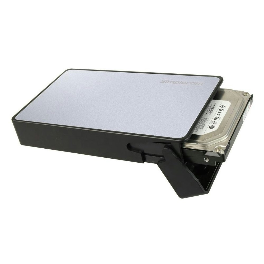 A large main feature product image of Simplecom SE325 3.5" SATA HDD to USB 3.0 Hard Drive Enclosure - Silver