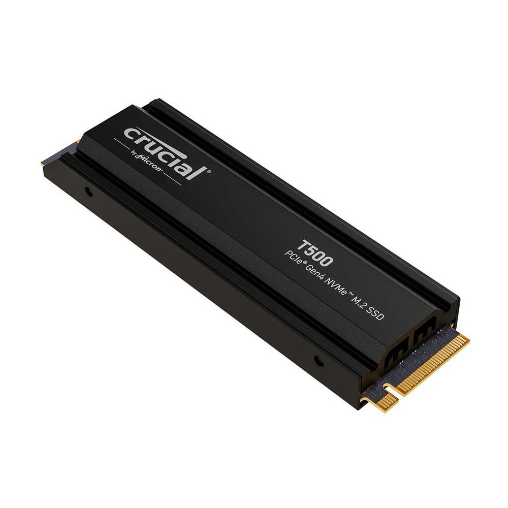 A large main feature product image of Crucial T500 w/ Heatsink PCIe Gen4 NVMe M.2 SSD - 1TB