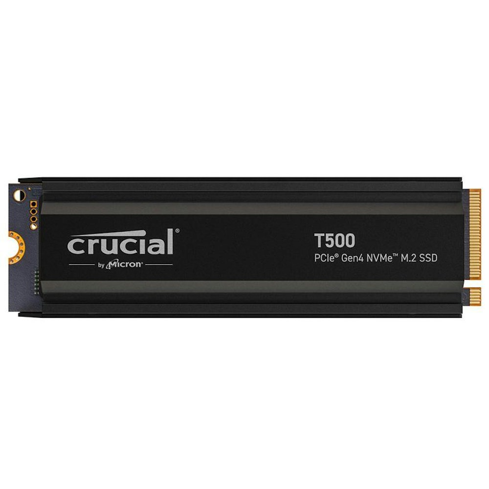 A large main feature product image of Crucial T500 w/ Heatsink PCIe Gen4 NVMe M.2 SSD - 2TB