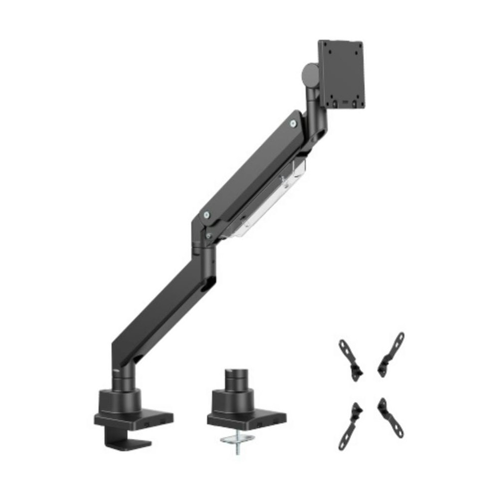 A large main feature product image of Brateck Super Heavy-Duty Gas Spring Monitor Arm Fit Most 17"-57" Monitors - Matte Black