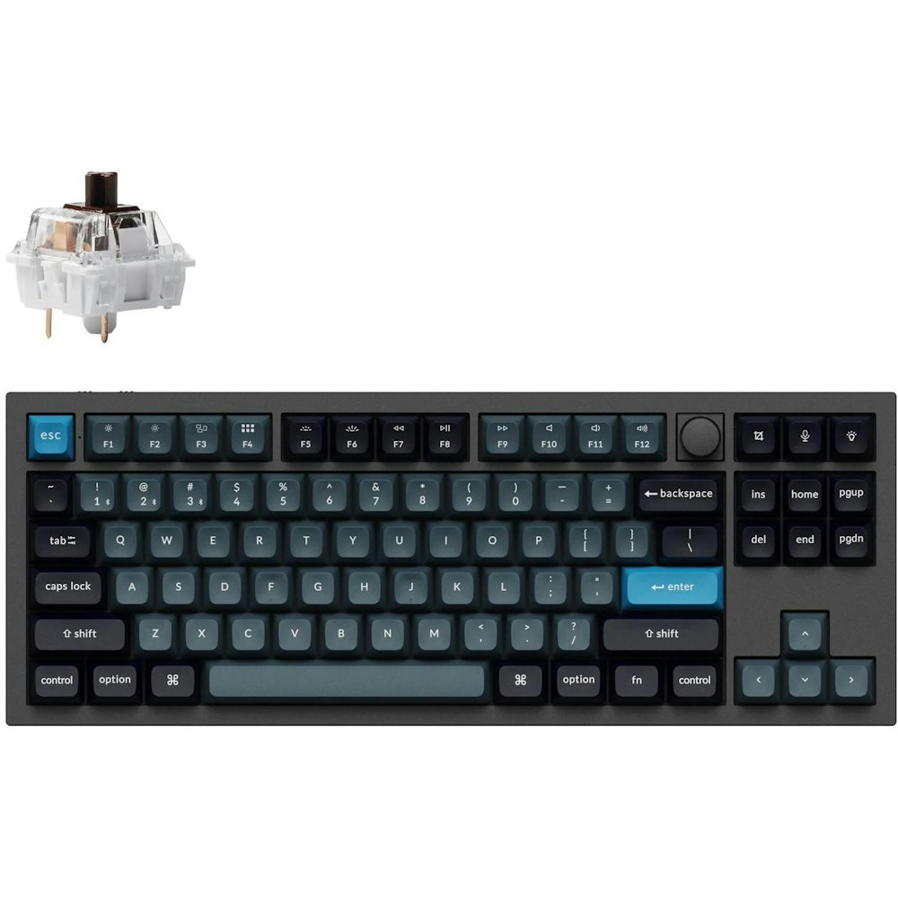 A large main feature product image of Keychron Q3 Pro QMK/VIA Wireless Custom Mechanical Keyboard - Carbon Black (Brown Switch)
