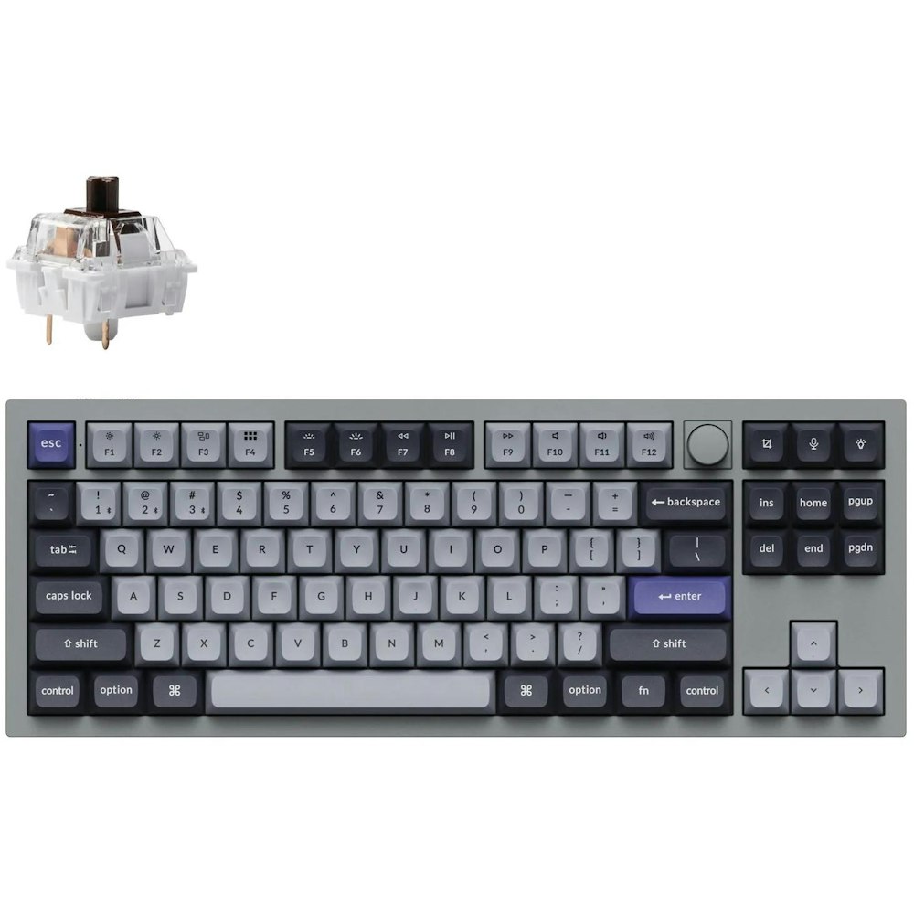 A large main feature product image of Keychron Q3 Pro QMK/VIA Wireless Custom Mechanical Keyboard - Silver Grey (Brown Switch)