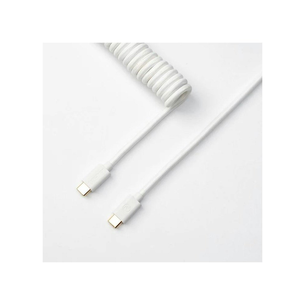 A large main feature product image of Keychron Custom Coiled Aviator Cable - White