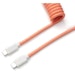 A product image of Keychron Custom Coiled Aviator Cable - Pink Orange
