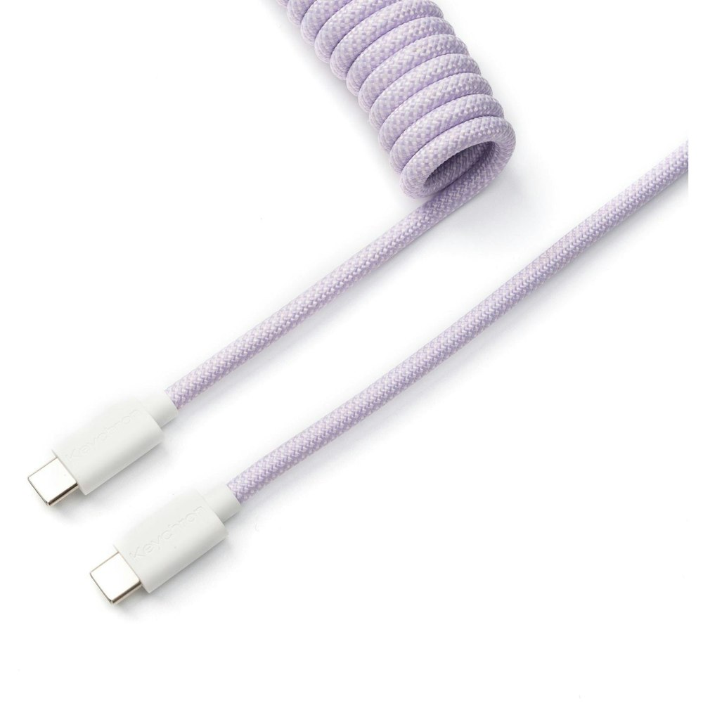A large main feature product image of Keychron Custom Coiled Aviator Cable - Light Purple