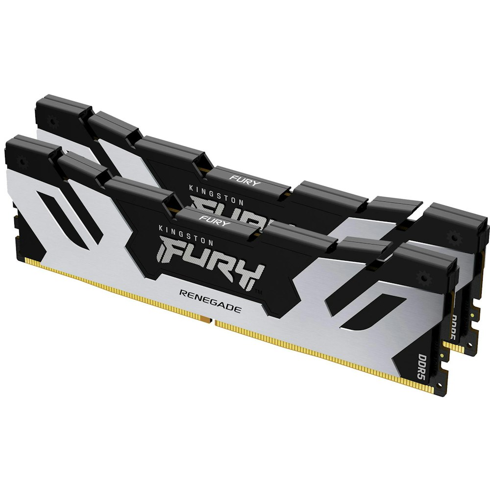 A large main feature product image of Kingston 96GB Kit (2x48GB) DDR5 Fury Renegade CL32 6400Mhz - Black