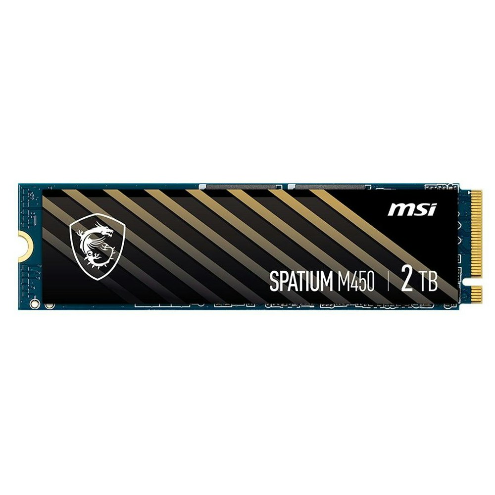 A large main feature product image of MSI Spatium M450 PCIe Gen4 NVME M.2 SSD - 2TB