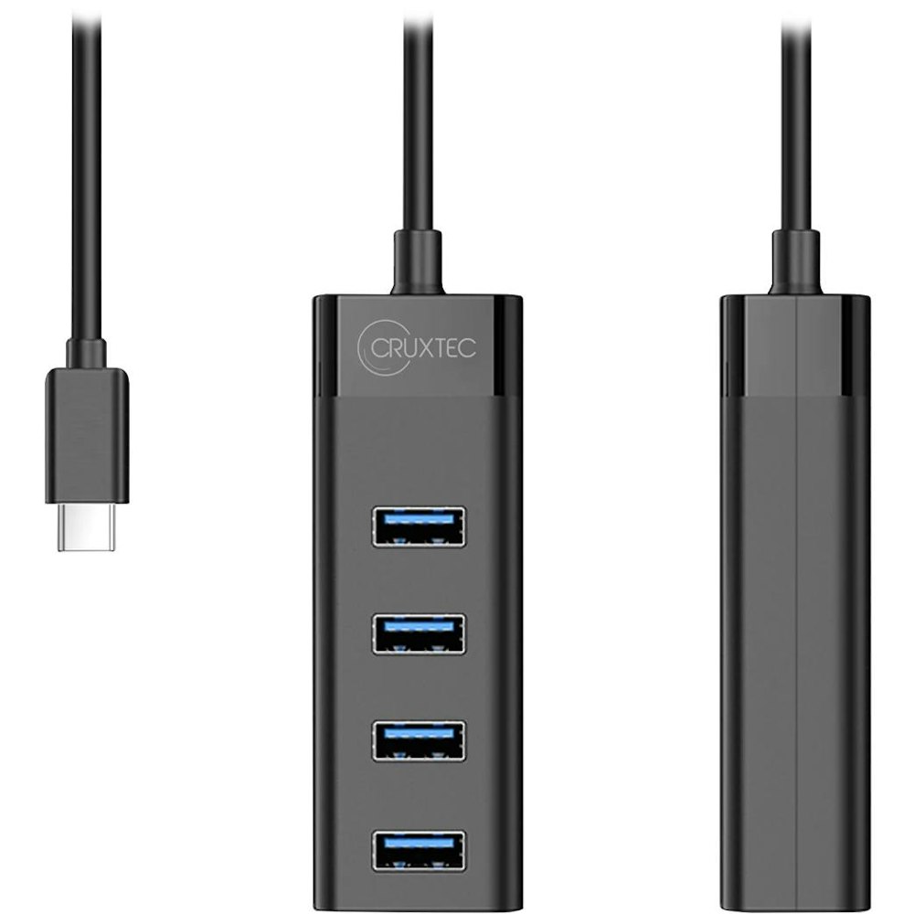 A large main feature product image of Cruxtec 4 Port High Speed USB-C Hub