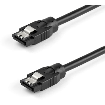 Product image of Startech 0.3 m Round SATA Cable - Latching Connectors - 6Gbs - Click for product page of Startech 0.3 m Round SATA Cable - Latching Connectors - 6Gbs