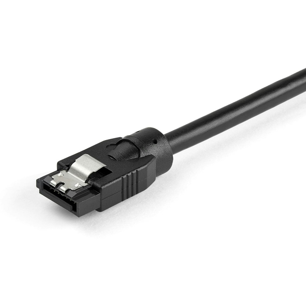 A large main feature product image of Startech 0.3 m Round SATA Cable - Latching Connectors - 6Gbs